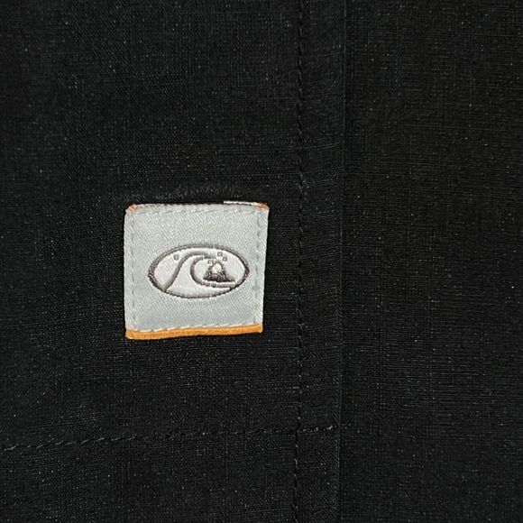 Quiksilver Floral Button Up Shirt Men's L Black Embroidered Short Sleeve Modal - Picture 11 of 17